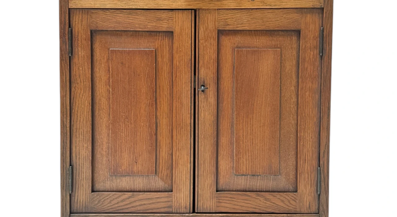 Art Deco Amsterdamse School Cabinet with Black Lacquered Top, 1920s